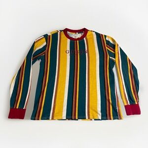 GUESS Originals Striped Vintage Y2k Retro Long Sleeve Shirt -‎ Size M
